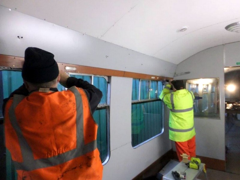 Class 105: Panels and trim on the secondman's side of the first class section