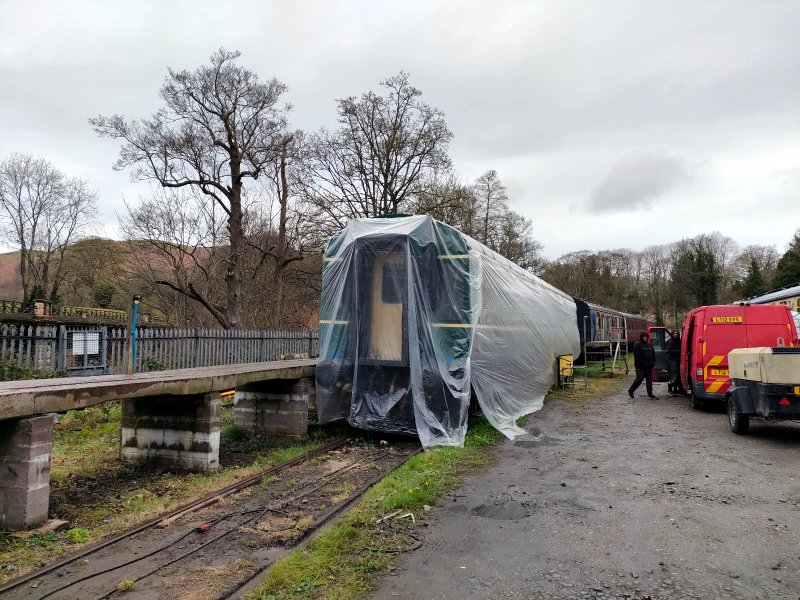 Class 109: 50416 about to have its roof gritblasted