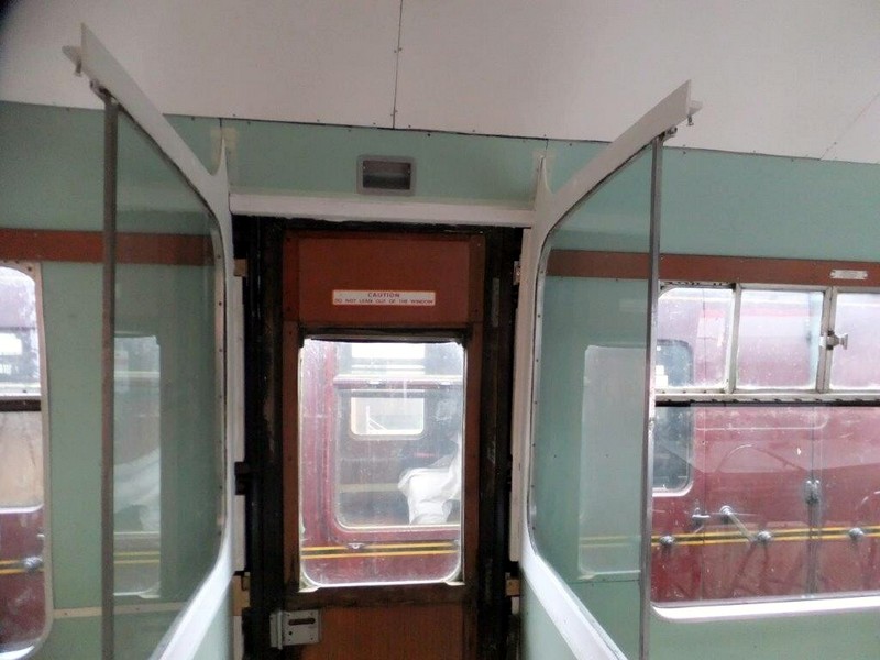 Class 105:Painted vestibule metalwork on the secondman's side