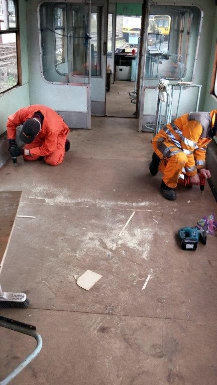Class 100: The last of the floor panels being secured