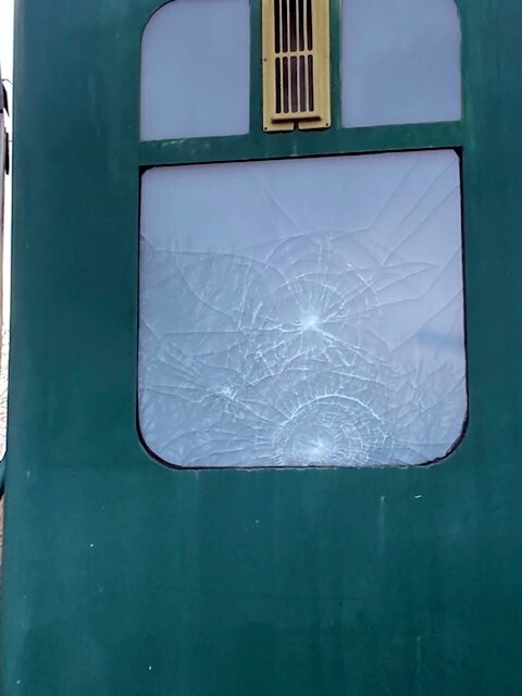 Class 100: Broken window caused by vandalism