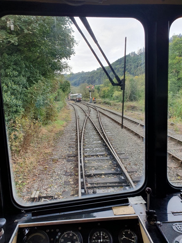 Hybrid class 127/108 and Wickham class 109 coupling at Llangollen Goods Junction