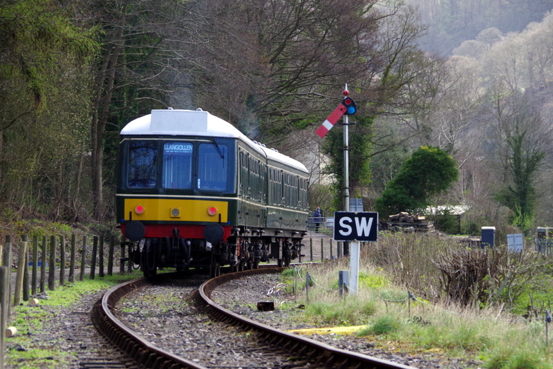 Class 108: Passing Pentrefelin with a Berwyn Shuttle service on 24/03/24