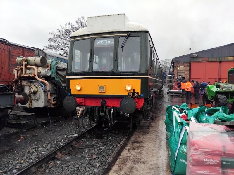 Class 108 at the Llangollen locomotive shed with a Branch Line Society charter train on 23/11/24
