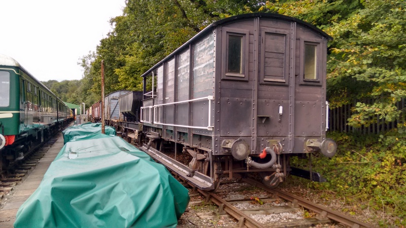 Class 109: Brake van and hopper wagon ready for use at the Railcar Gala