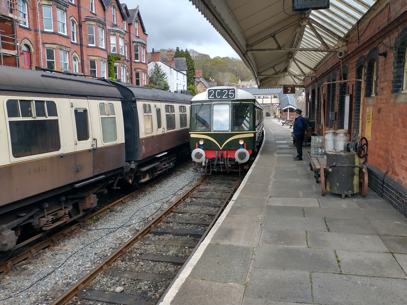 Class 127: 51618 at Llangollen waiting to lead a 4-car unit back to the depot on 16/04/25