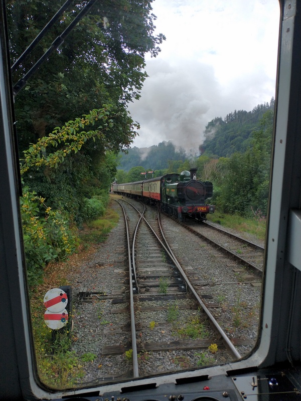 Driver's eye view of Pannier Tank 7754 leaving Llangollen with the 10.00 to Corwen on 30/08/25 Driver's eye view of Pannier Tank 7754 leaving Llangollen with the 10.00 to Corwen on 30/08/25
