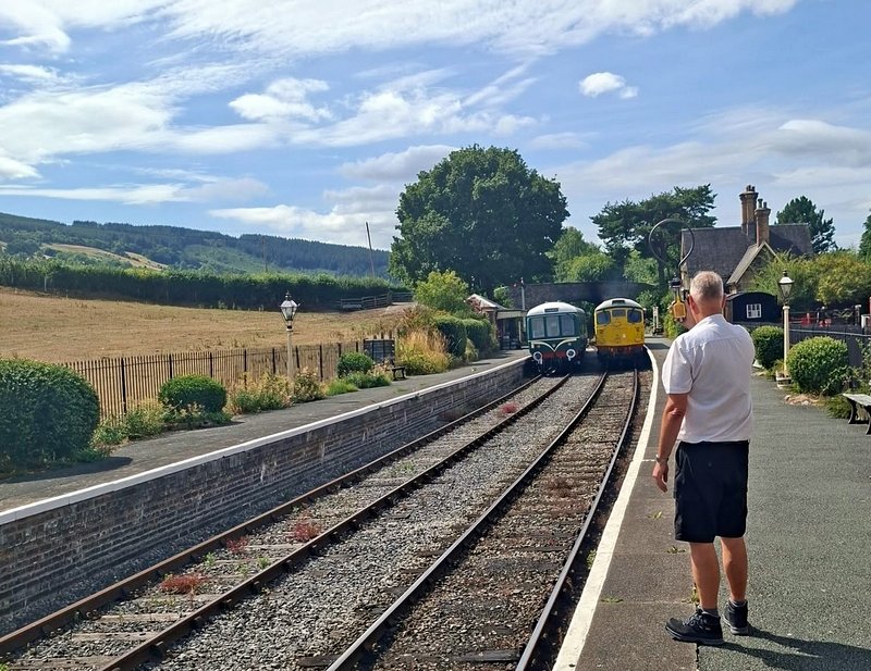 Awaiting the single line token at Carrog on 09/08/26