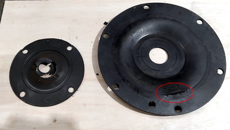 Split diaphragm from the 56223 feed valve