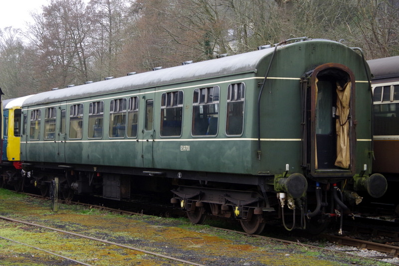 Class 110 trailer car 59701 shortly after arrival at Pentrefelin